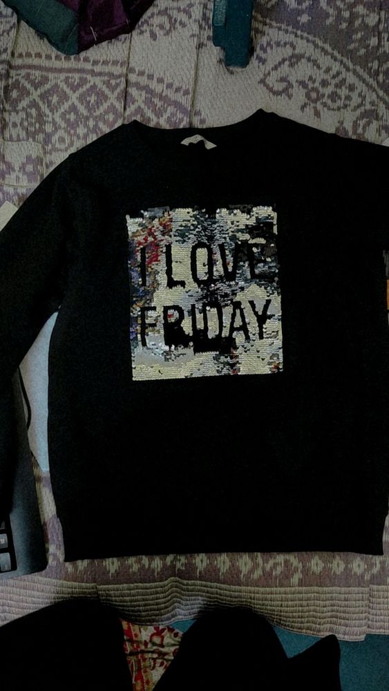 Black Sequence Sweatshirt