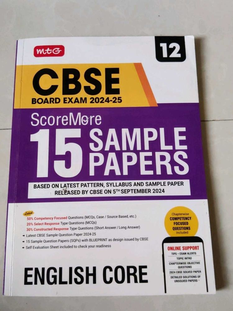 MTG CBSE Class 12 English Core Sample Papers