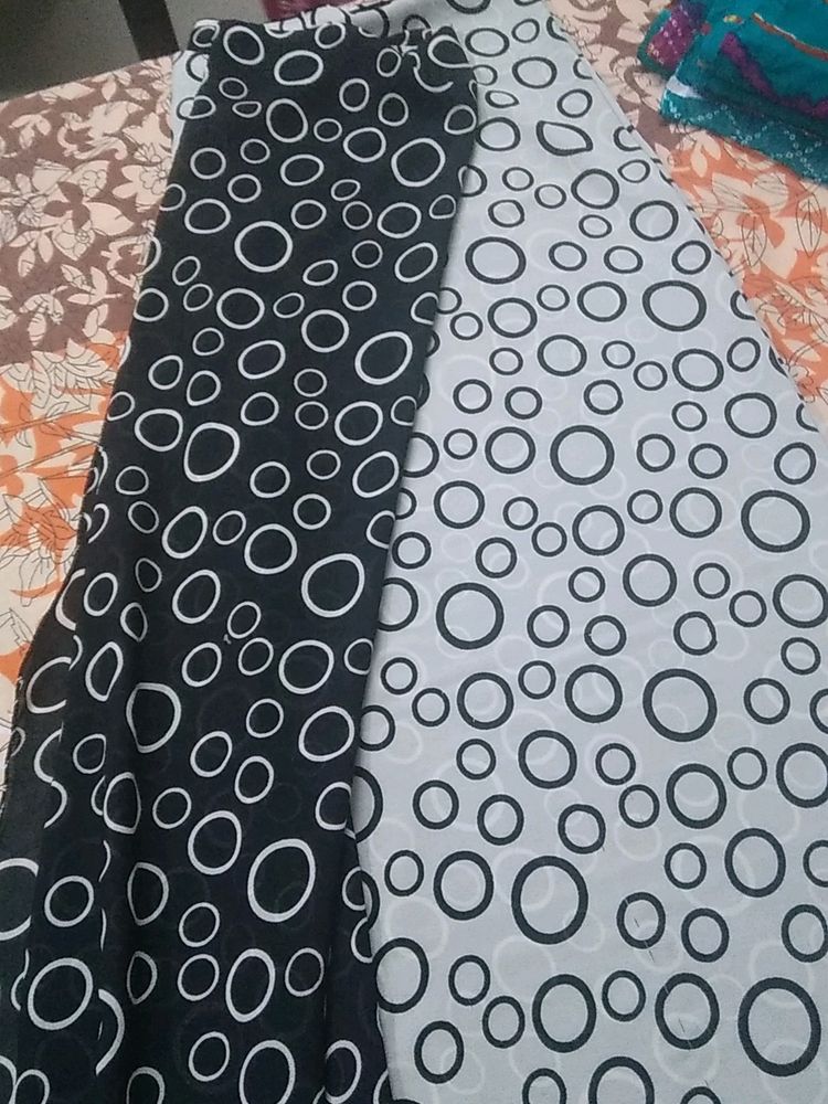 Chiffon Black And White Saree