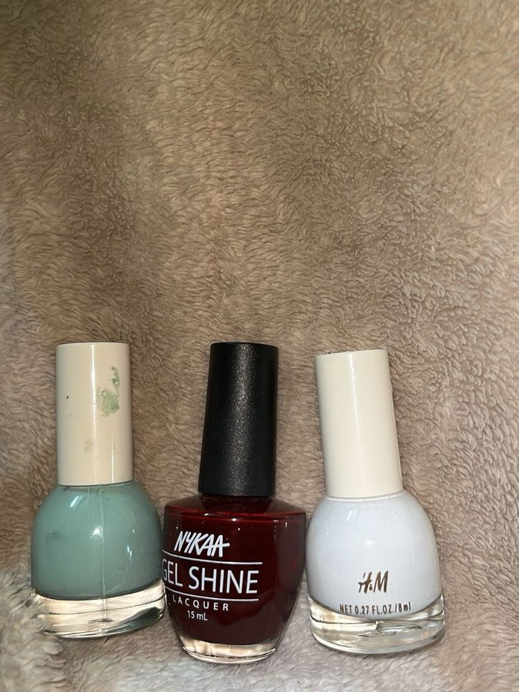 new nykaa&amp;h&amp;m cherry red white and pastel green