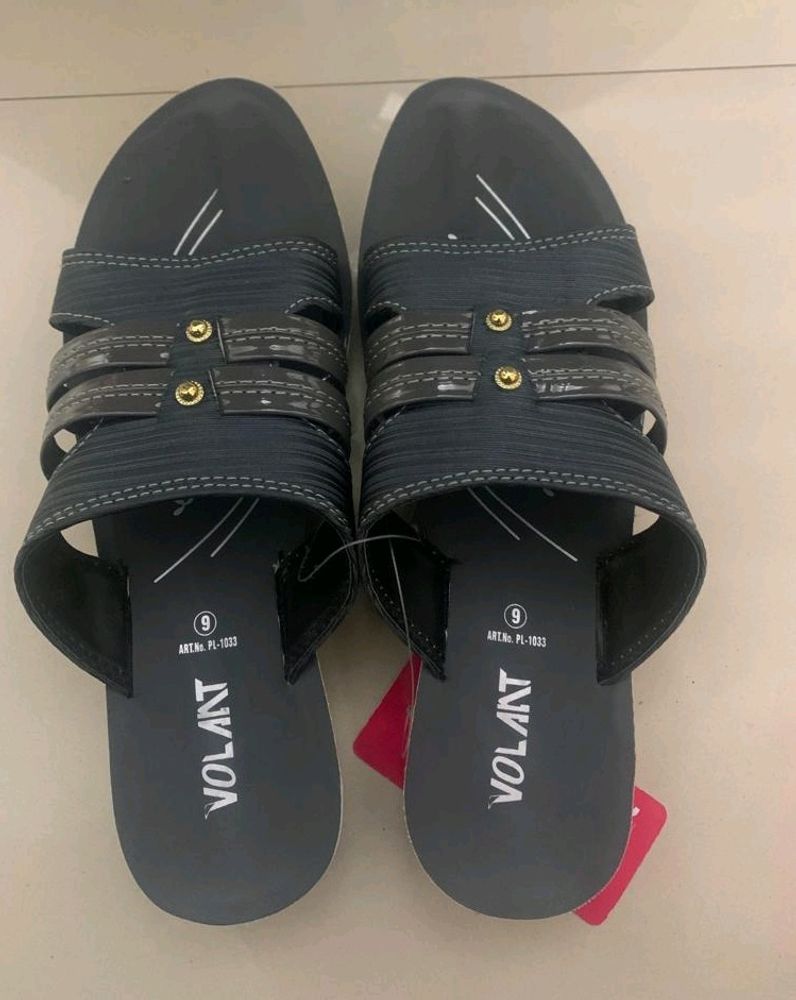 Dark Grey Chappal For Ladies