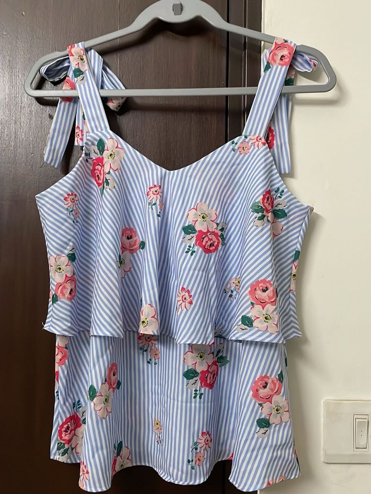 Floral Striped Tank Top
