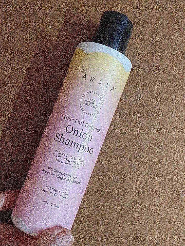 arata hair fall defence onion shampo