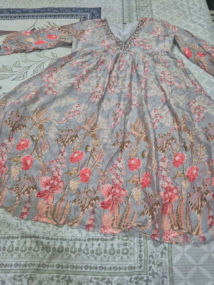 Floral Print Anarkali Kurta