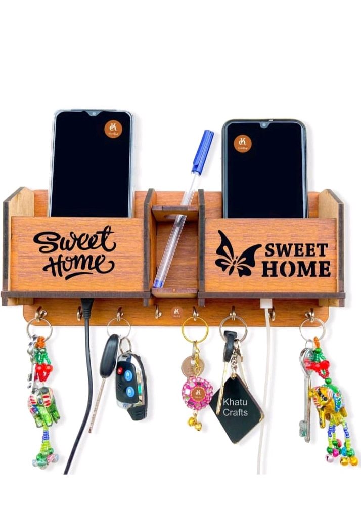 Sweet Home Key Holder Multicolour Brown (8hooks