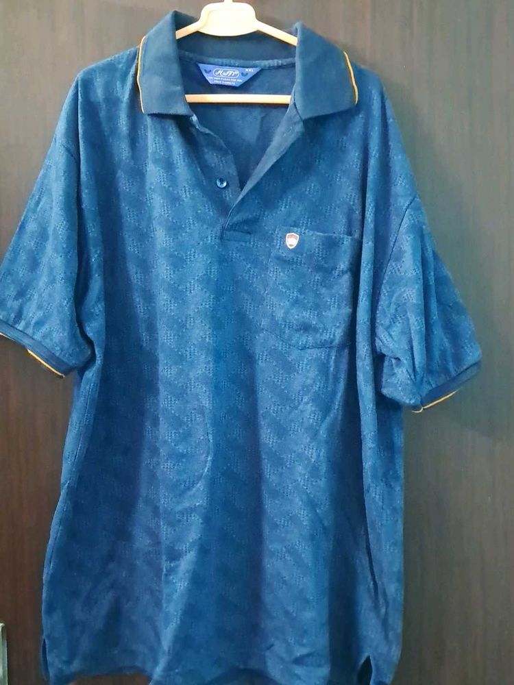 Blue Patterned Polo Shirt