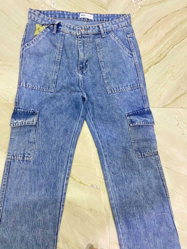 Zara 6 Pocket Cargo Jeans
