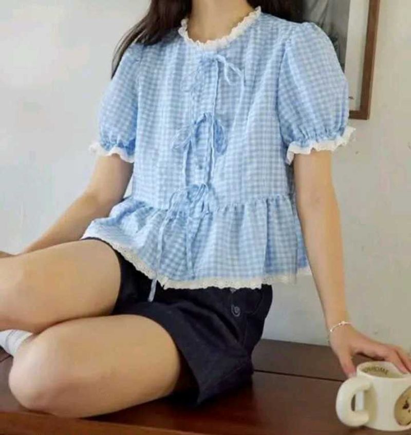 Trendy Light Blue Top