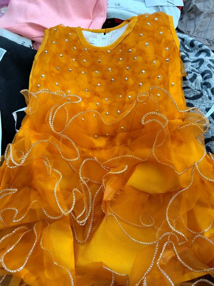 kids dress Cute Orange Party wear