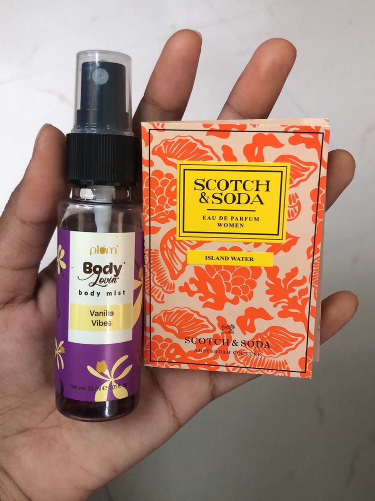 Plum Vanilla Vibes Body Mist &amp; Scotch &amp;soda Perfume Sample