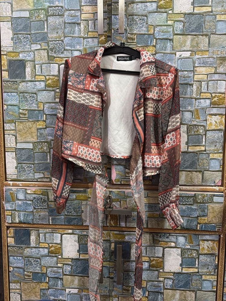 Sheer Patchwork Top