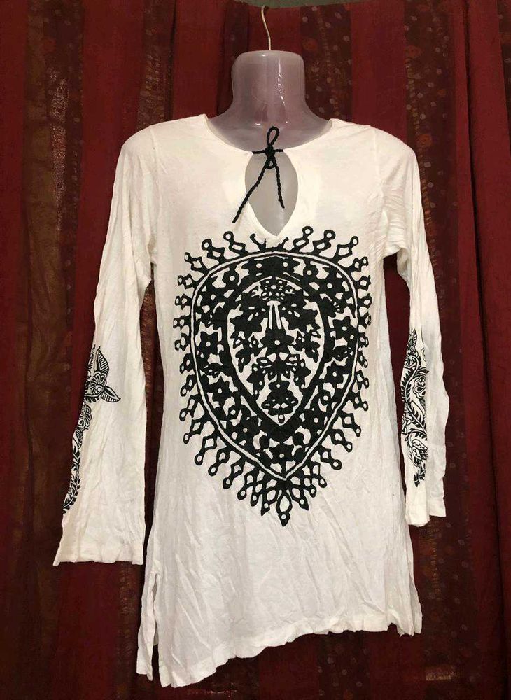 Earthbound White Printed Top
