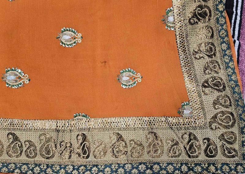 Elegant Rusty Orange Saree