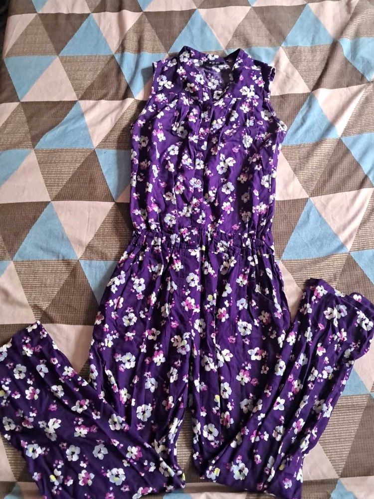 Purple Floral Jumpsuit