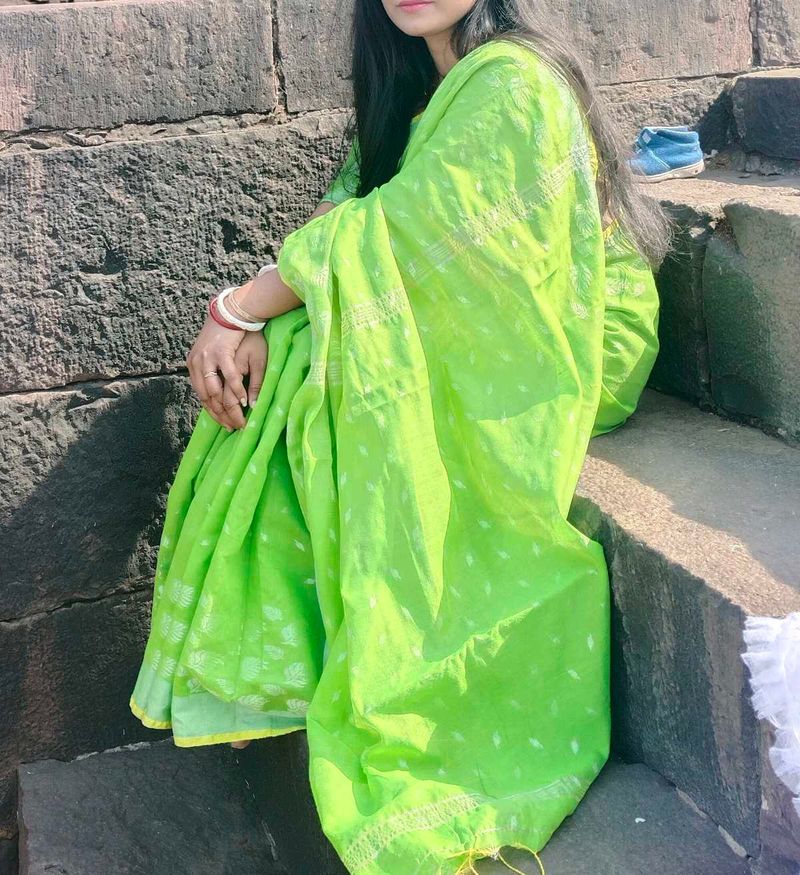 Green Cotton Saree