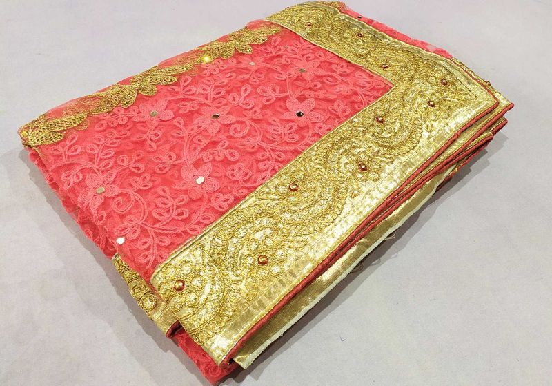 New Net Embroidered Saree Sale