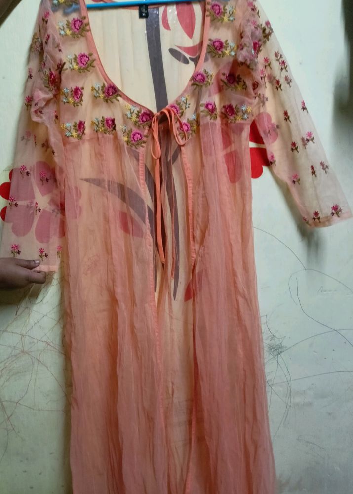 Long Net Shrug Kurti No Damage