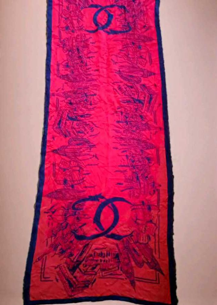 Chanel large luxurious delicate silk/wool scarf