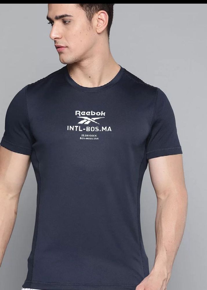 Reebok Men Navy Blue Prime Brand LogoPrint Sustai