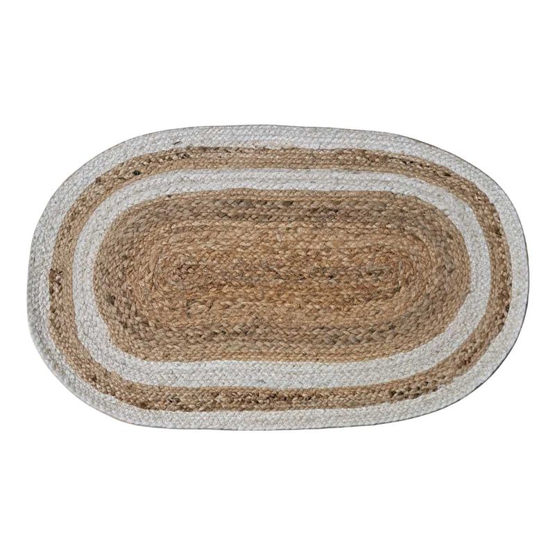 Handmade Oval Jute Rope Doormat – 60x80 cm
