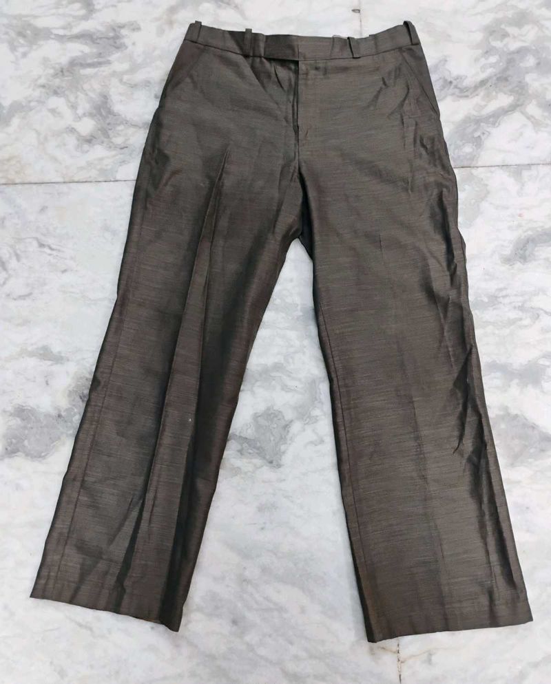 Brown Colour Formal Silk Pant