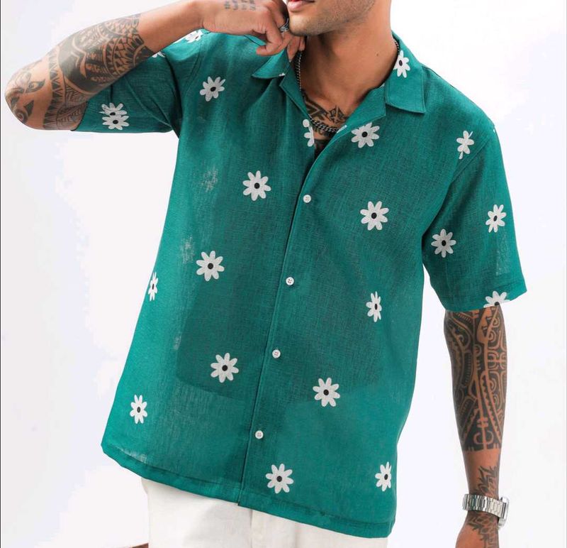 Floral Green Shirt