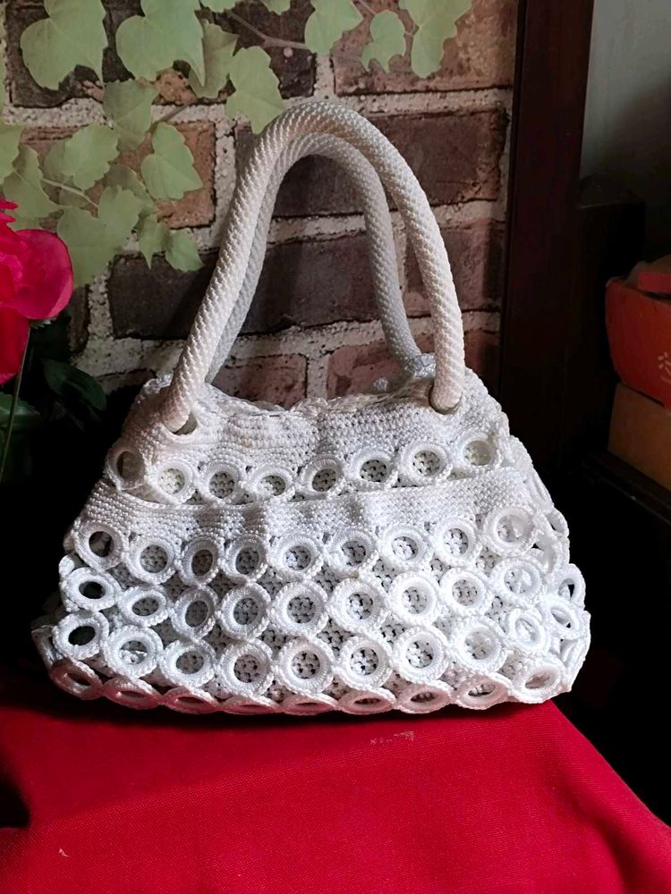 Crochet Handbag White Looks Awesome