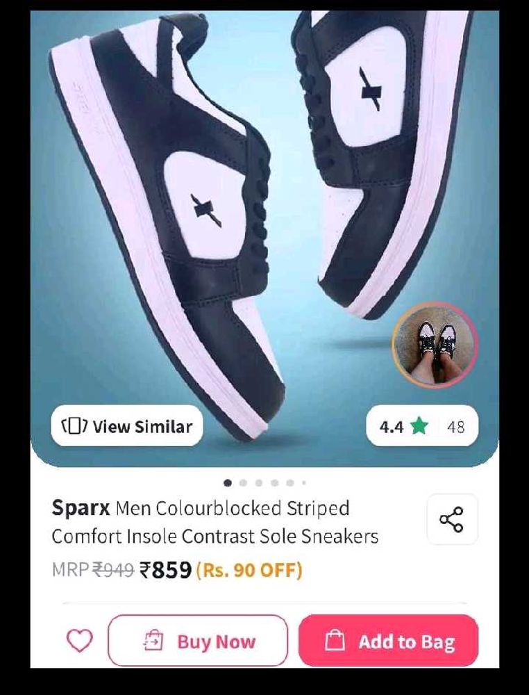 Men Colourblocked Black And White Sneakers.