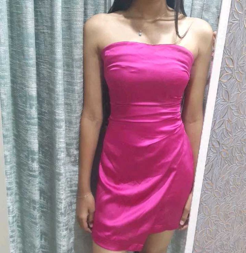 Pink Strapless Mini Dress