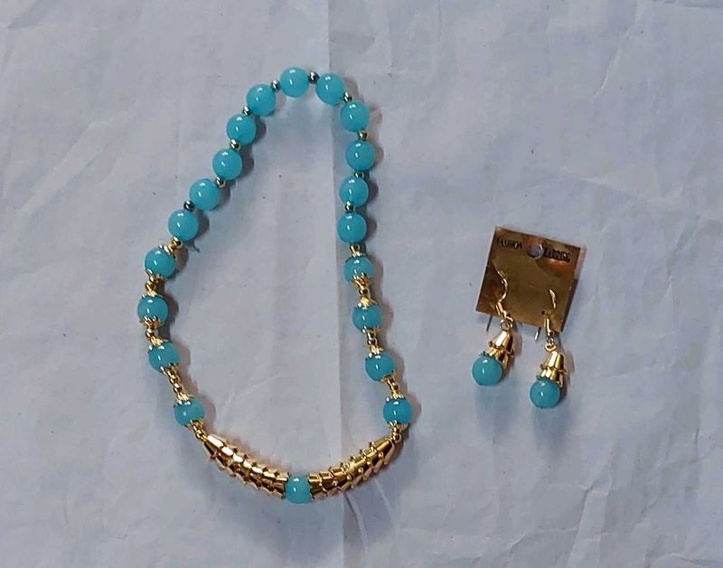 Sky Blue Pearl Jewellery Set