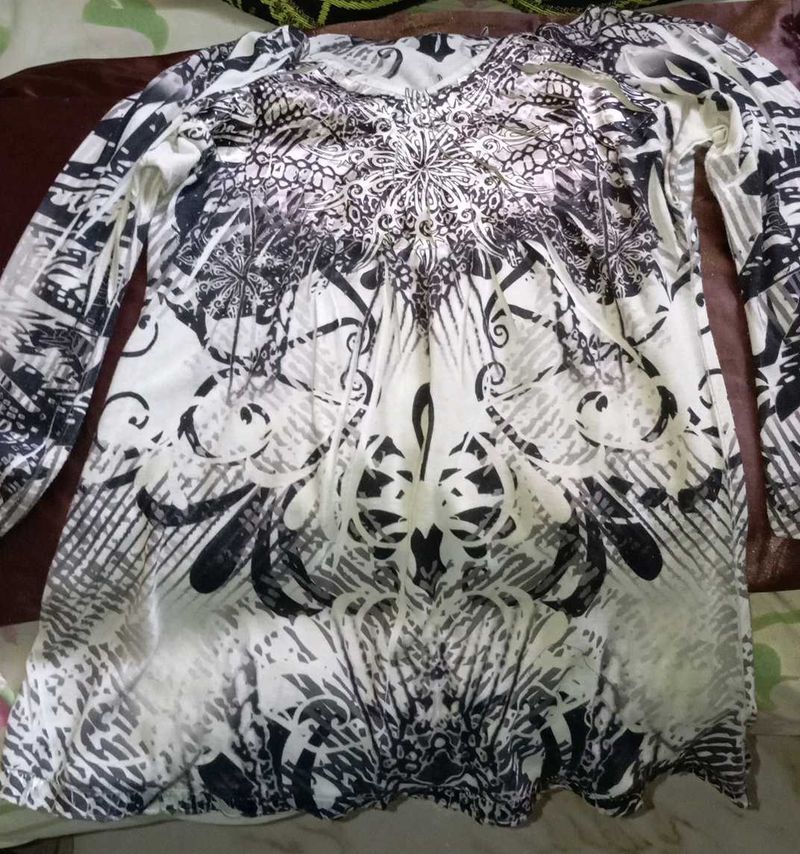 Patterned Long Sleeve Top