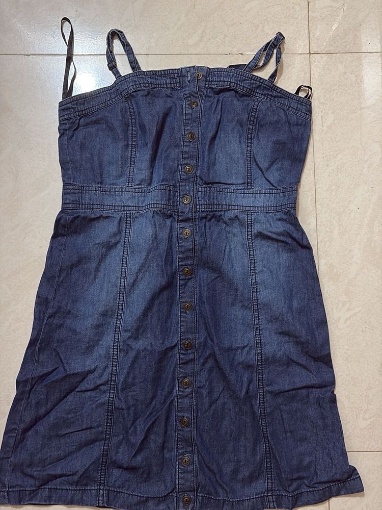 Denim Button-Down Mini Dress