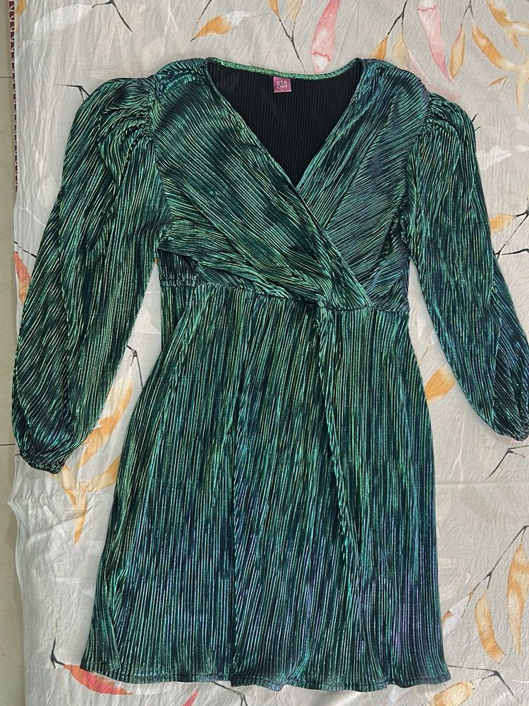 Sparkly Green Mini Dress