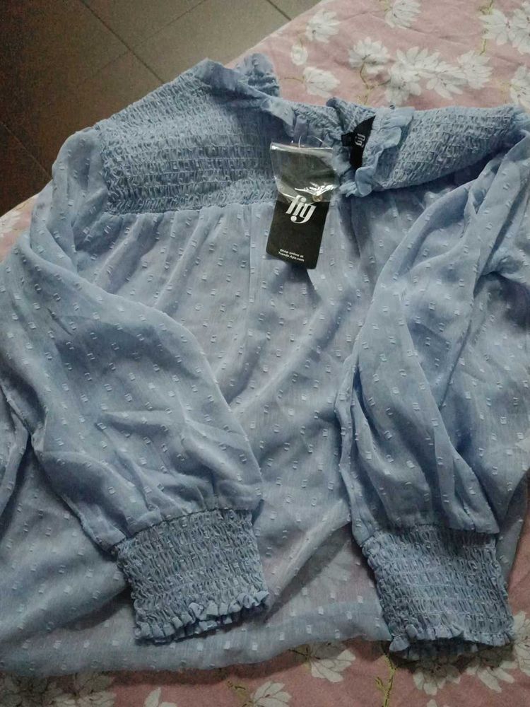 FIG Smocked Swiss Dot Blouse