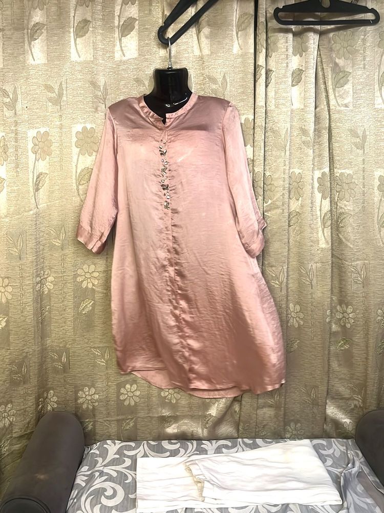 Pink Satin Tunic