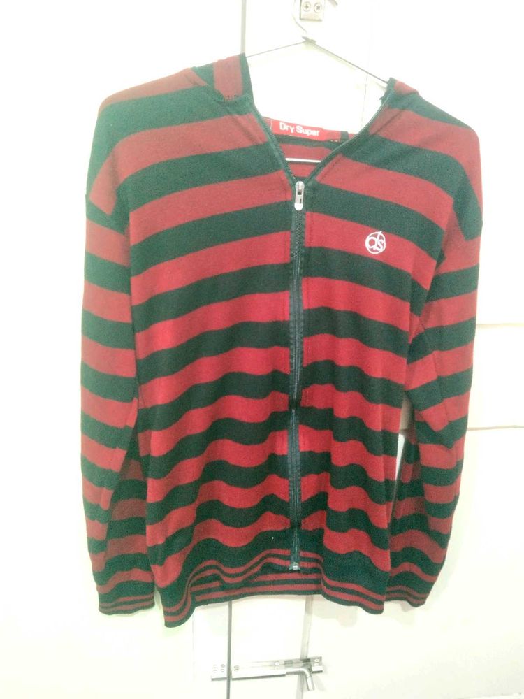 Striped Zip-Up Hoodie