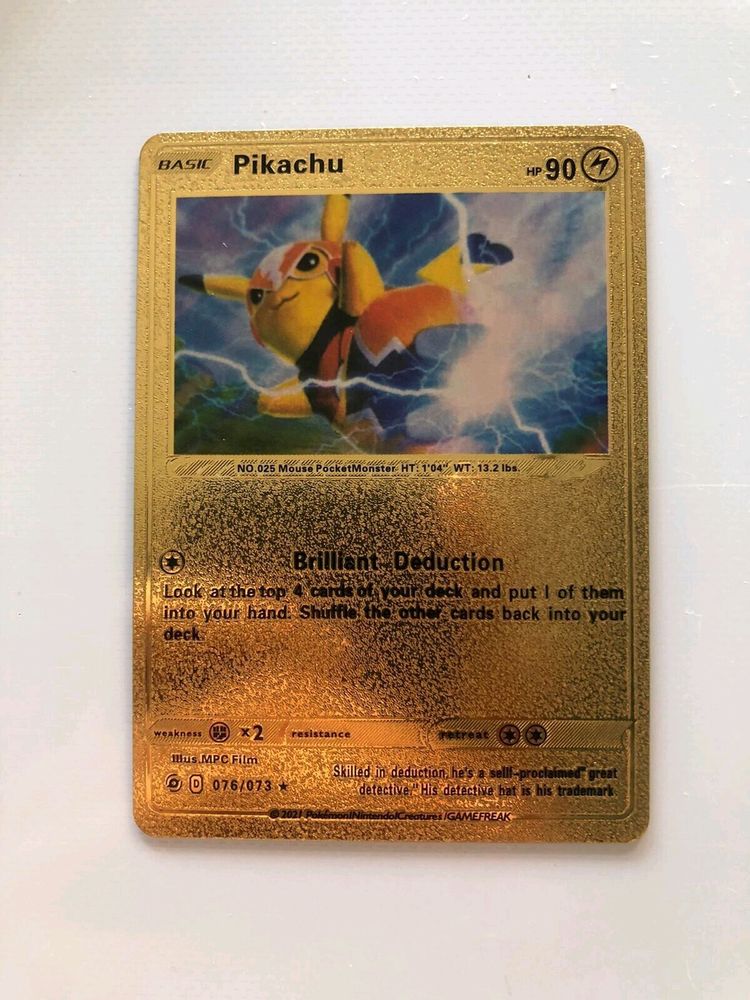 Golden Pokemon Card Pikachu Basic