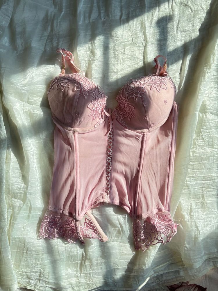 Pink Lace Corset Top