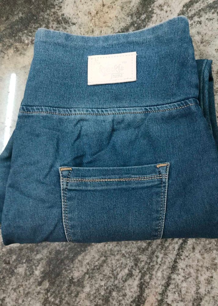 High Waist Light Green Shade Jeans