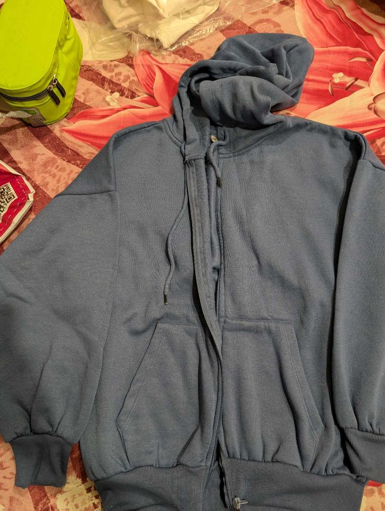 Blue Zip-Up Hoodie