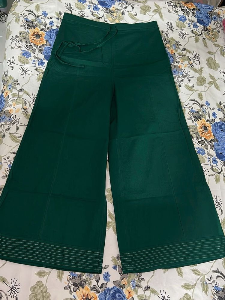 Cotton Green Palazzo Pant