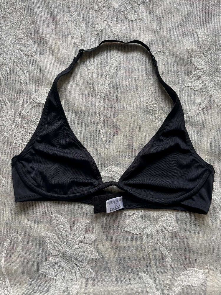 Chic Black Halter Bikini Top