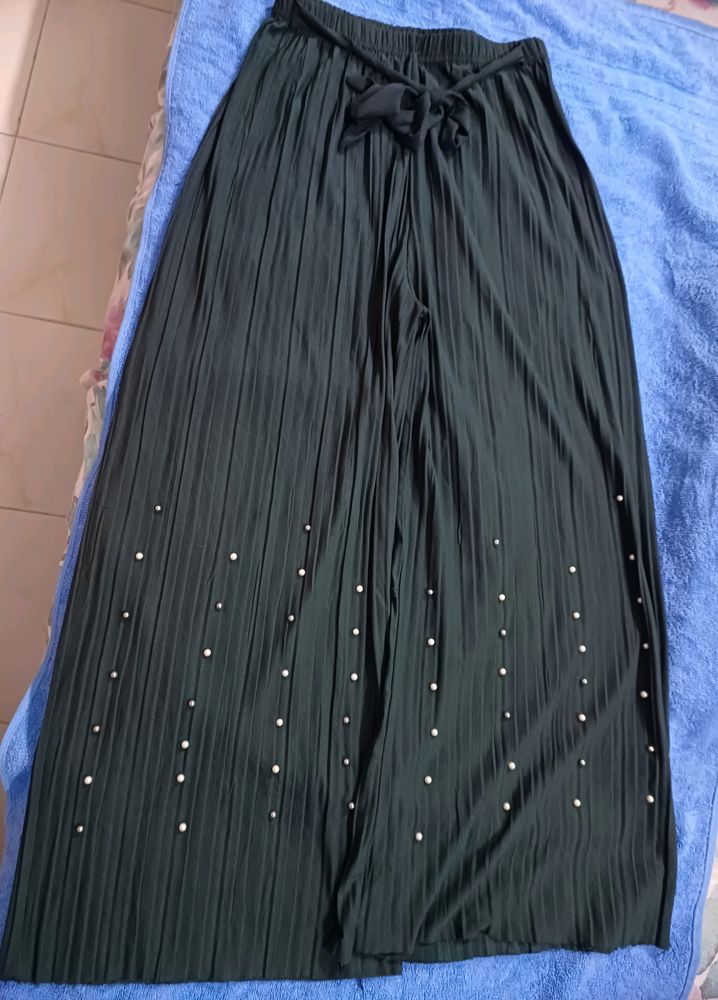 Pleated Pallazo with Pearls or Moti