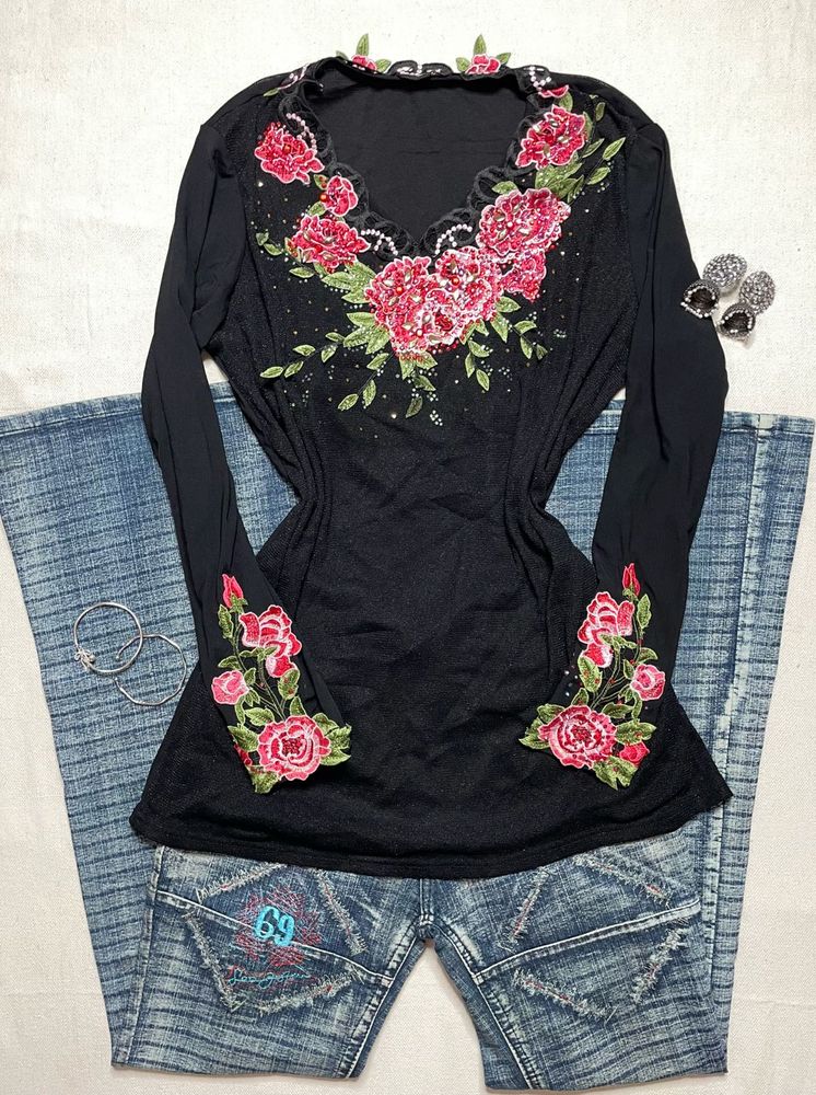 bedazzle y2k short kurti