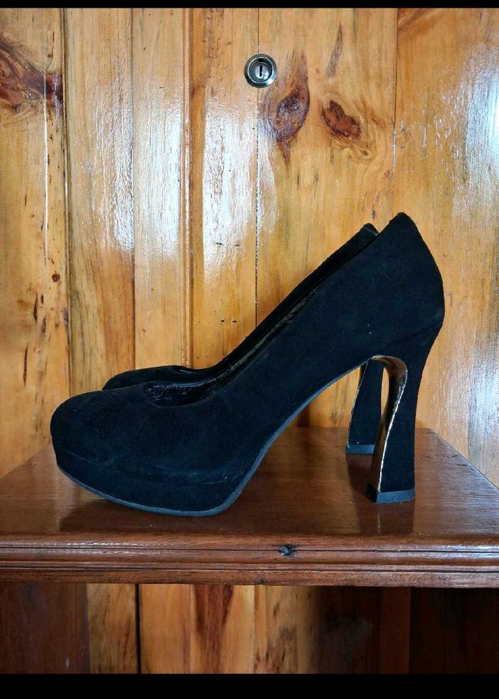 Black Platform Pencil Heels