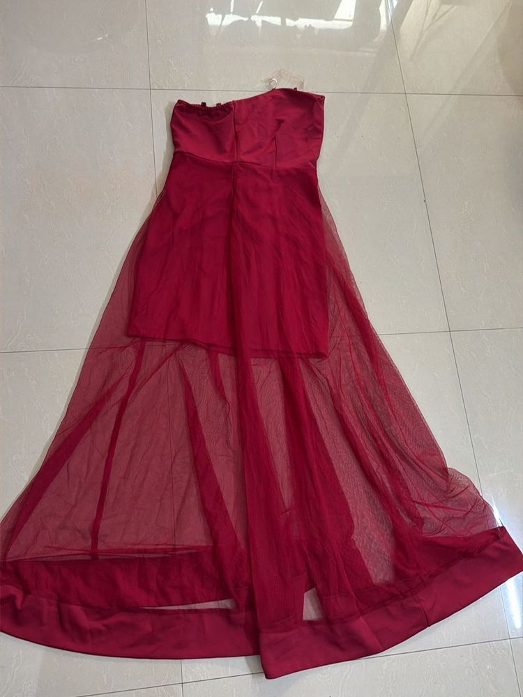 Elegant Maroon Party Dress