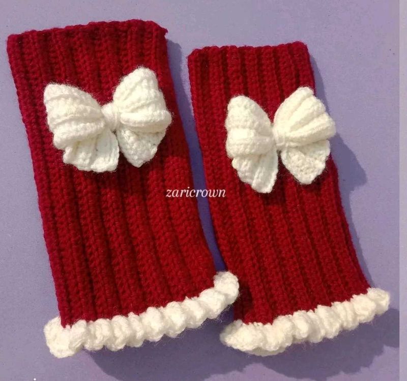 Red &amp; White Arm Warmers