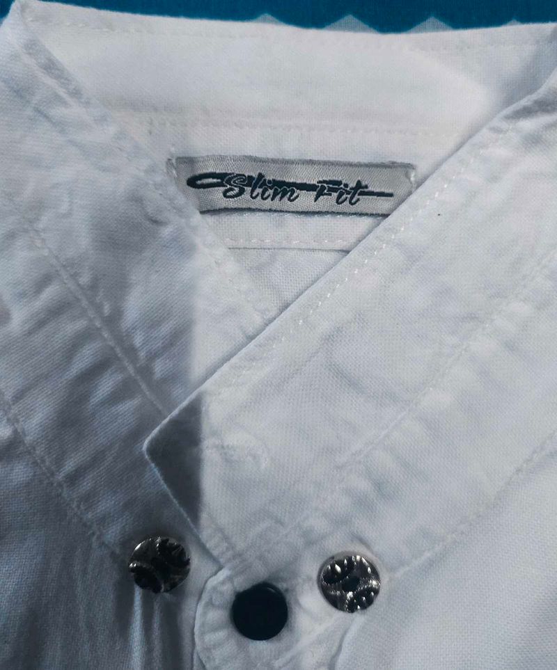 Slim Fit White Button Down