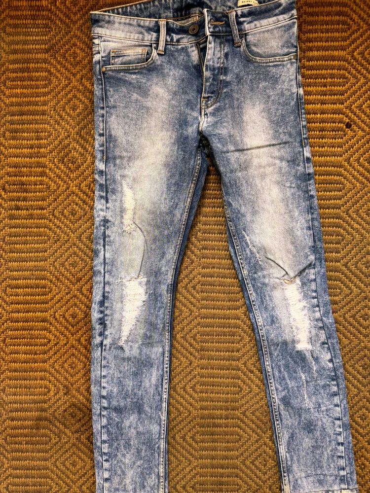 Distressed Acid Wash Jeans Max