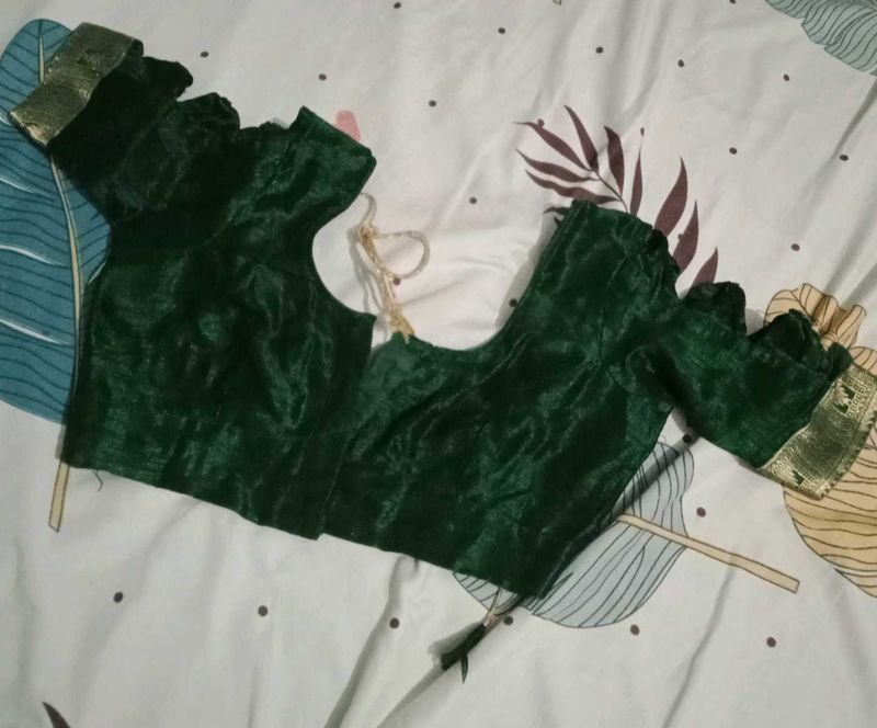 Emerald Green Silk Blouse